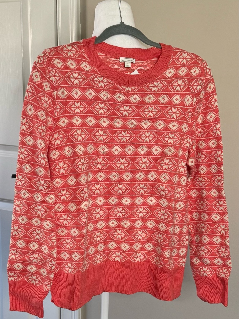 NWT Crewneck Red Fair Isle Sweater